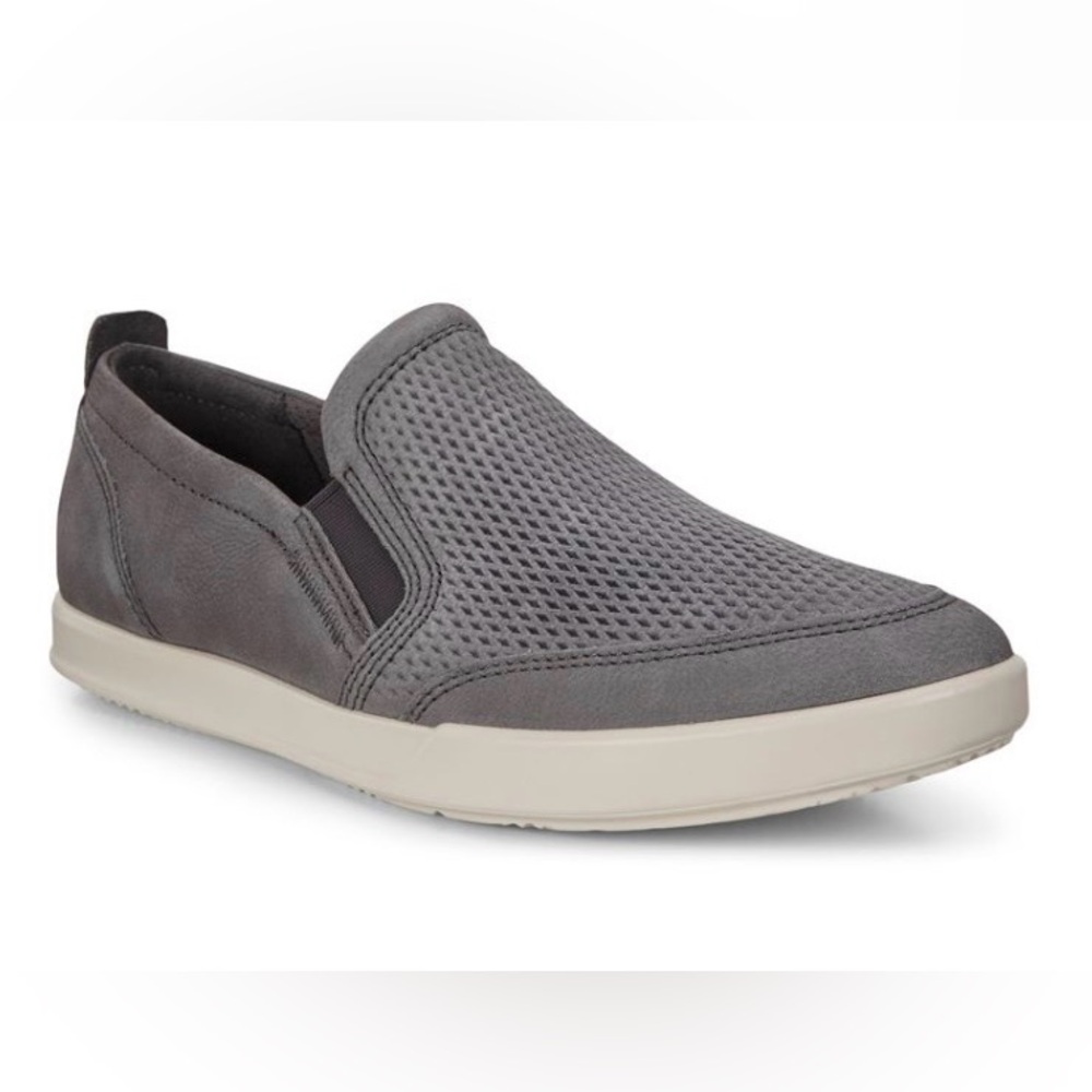 Ecco Collin 2.0 Slip On Leather Shoes  Cut Out Slip On Loafers Grey 10